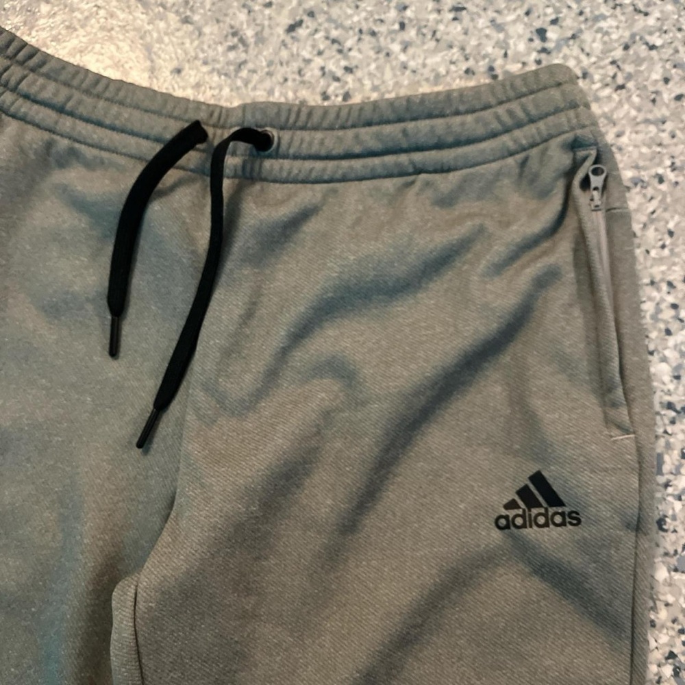 Adidas Gray Joggers with Black Logo